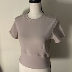 Elegant Taupe Short Sleeve Women's Tee